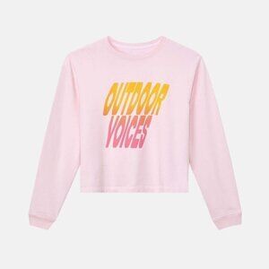 cropped outdoor voices logo sweatshirt